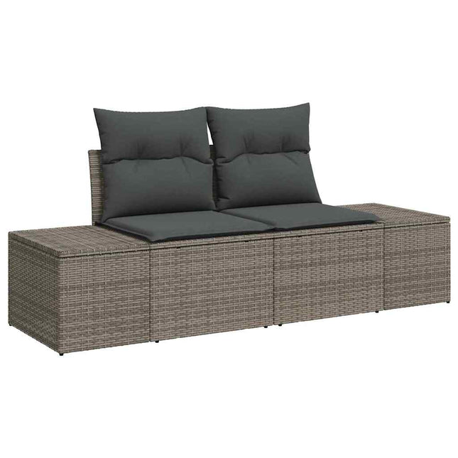 Havemøbelsofa med pude Grå 184 x 62 x 69 cm polyrattan