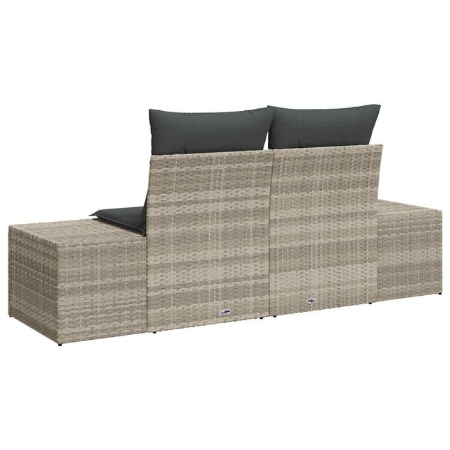 Havemøbelsofa med pude Grå 184 x 62 x 69 cm polyrattan