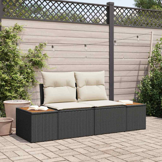 Havemøbelsofa Sort 184 x 62 x 85cm polyrattan