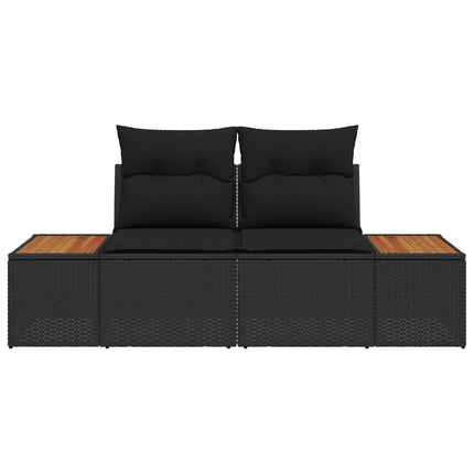 Havemøbelsofa Sort 184 x 62 x 85cm polyrattan