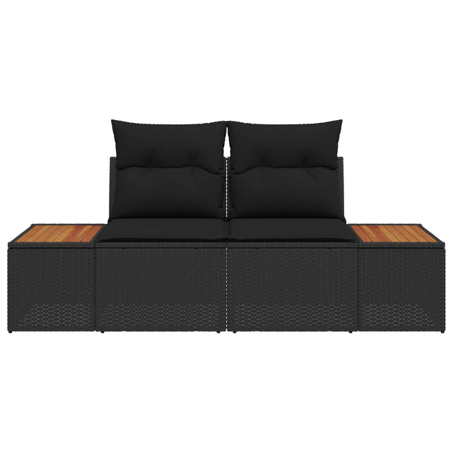 Havemøbelsofa Sort 184 x 62 x 85cm polyrattan