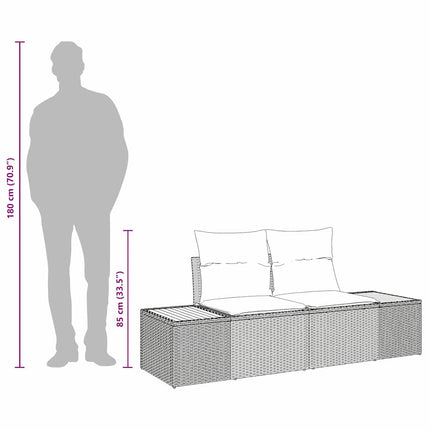 Havemøbelsofa Grå 184 x 62 x 85cm polyrattan