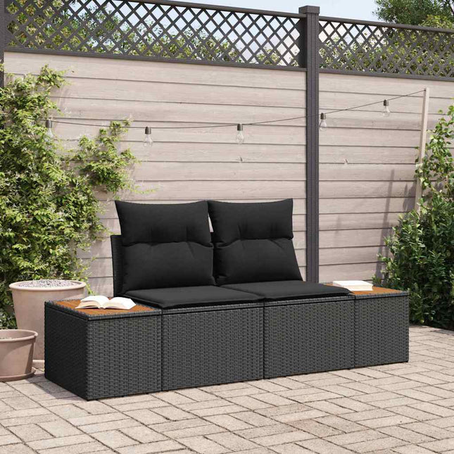 Havemøbelsofa Sort 184 x 62 x 85cm polyrattan