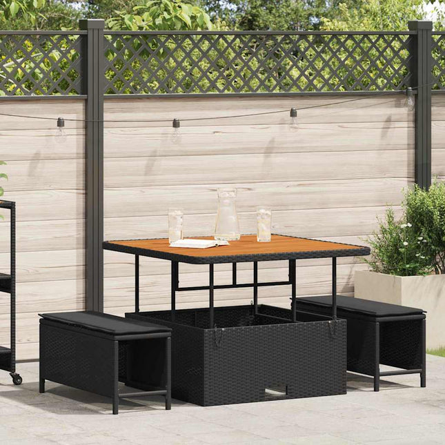 Have Spisebordssæt 3 stk. Sort polyrattan