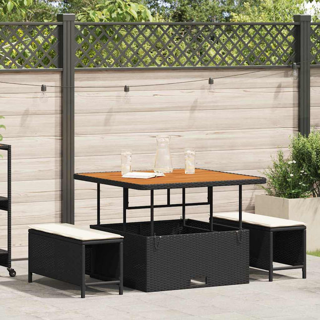 Have Spisebordssæt 3 stk. Sort polyrattan