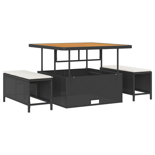 Have Spisebordssæt 3 stk. Sort polyrattan