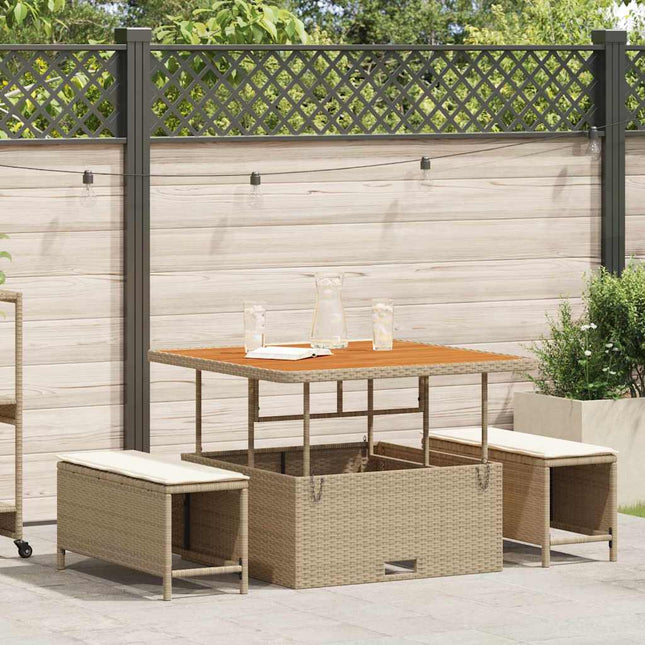 Have Spisebordssæt 3 stk. Beige polyrattan