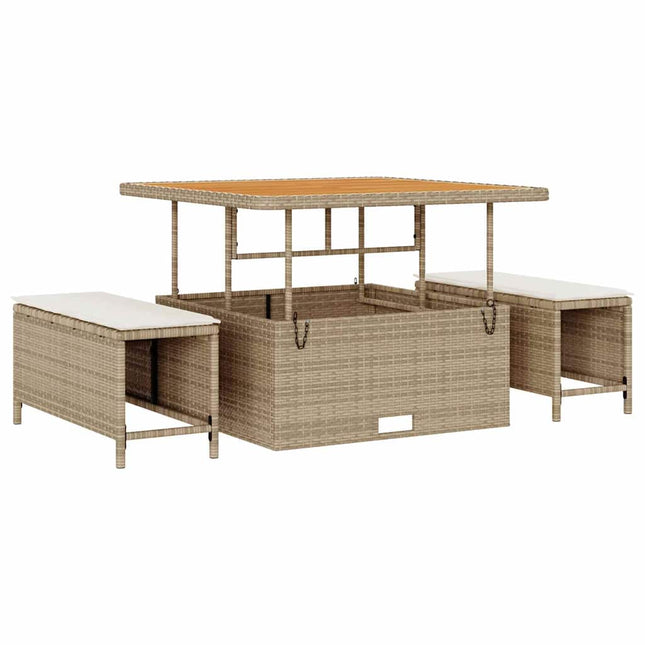Have Spisebordssæt 3 stk. Beige polyrattan