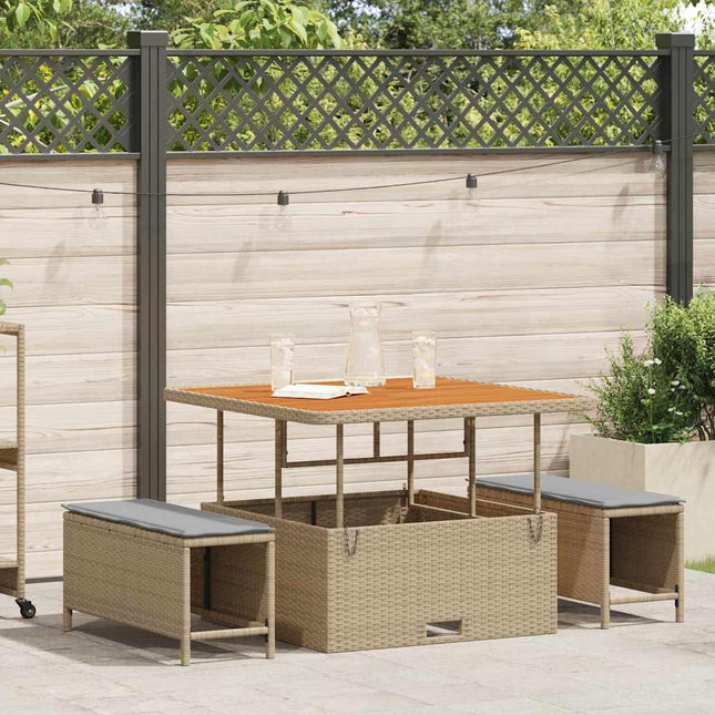 Have Spisebordssæt 3 stk. Beige polyrattan