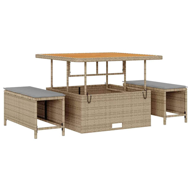 Have Spisebordssæt 3 stk. Beige polyrattan