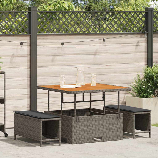 Have Spisebordssæt 3 stk. Grå polyrattan