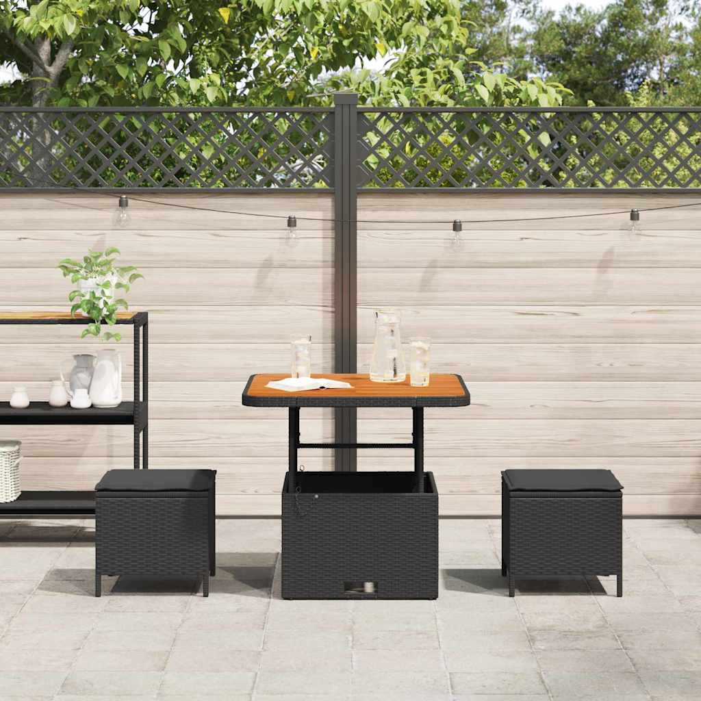 Have Spisebordssæt Sort polyrattan