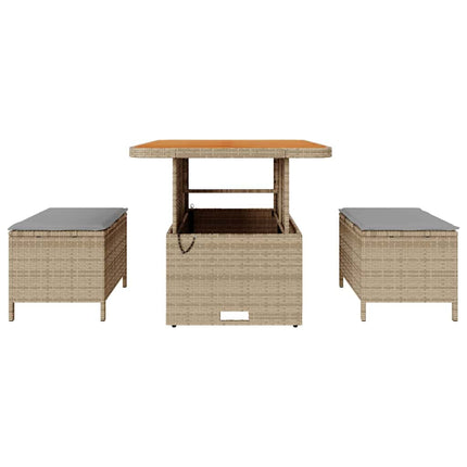 Have Spisebordssæt 3 stk. Beige polyrattan