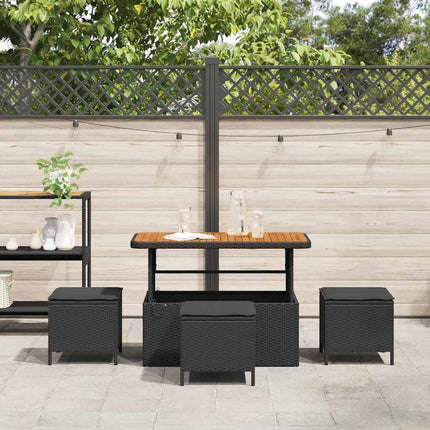Have Spisebordssæt Sort polyrattan