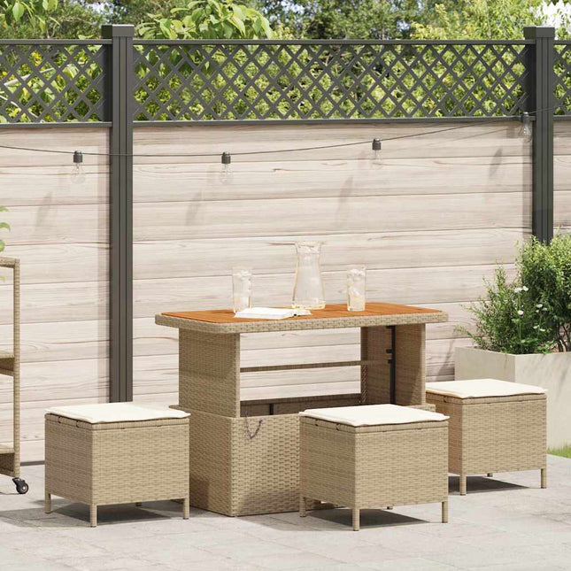 Have Spisebordssæt 4 stk. Beige polyrattan