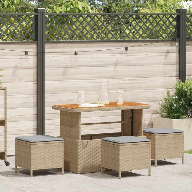 Have Spisebordssæt 4 stk. Beige polyrattan