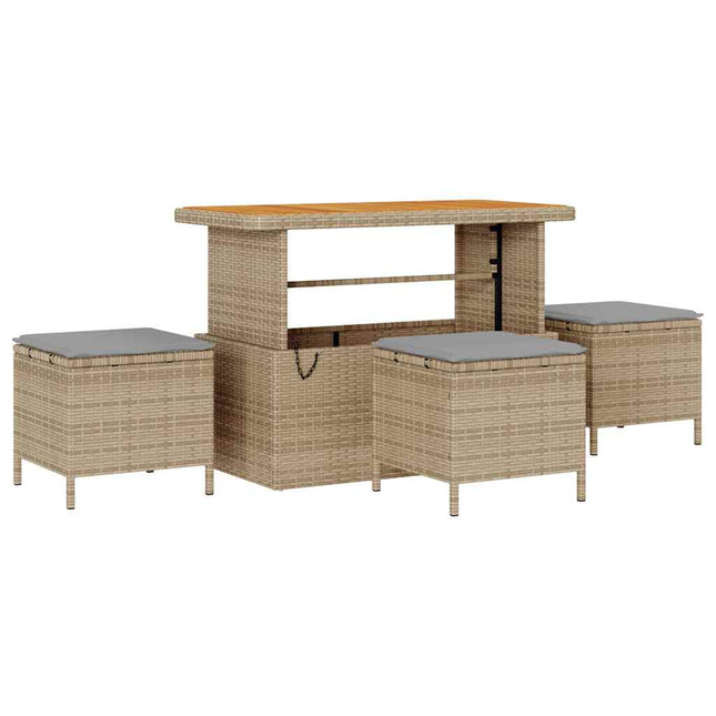 Have Spisebordssæt 4 stk. Beige polyrattan