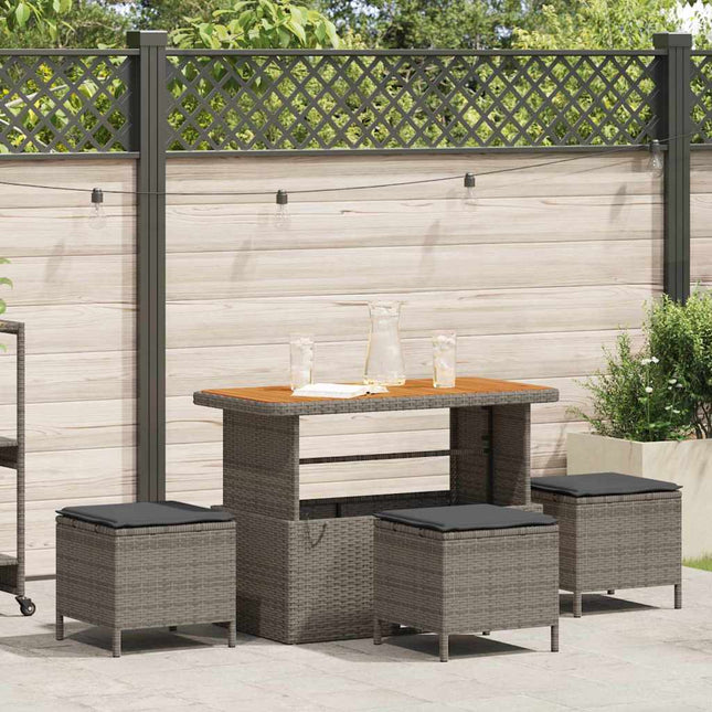 Have Spisebordssæt 4 stk. Grå polyrattan