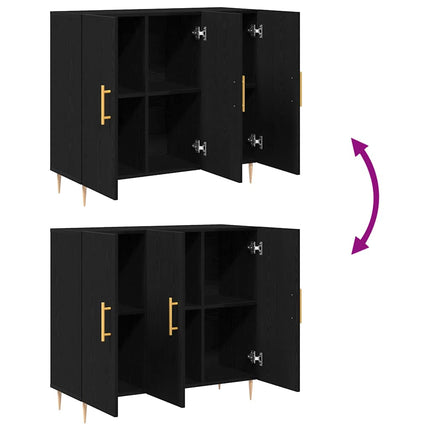 Sideboard Sort eg 90 x 34 x 80 cm Konstrueret træ