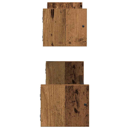 Væghylde Vægmonteret 2 stk. Gammelt træ 60 x 16 x 14 cm
