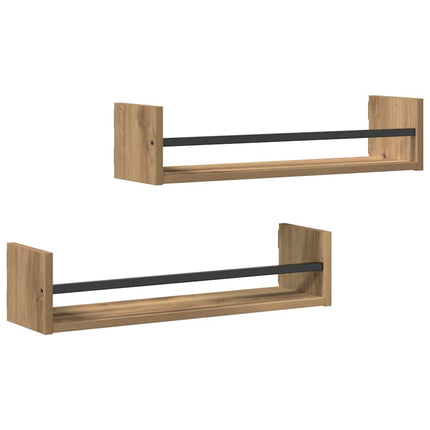 Væghylde Vægmonteret 2 pcs Artisan Egetræ 60 x 16 x 14 cm