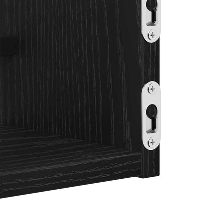 Væghylde Vægmonteret 2 pcs Sort eg 60 x 16 x 14 cm