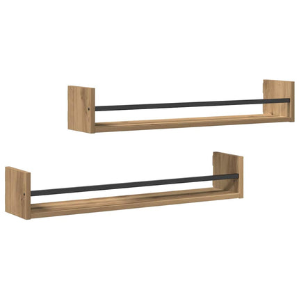 Væghylde Vægmonteret 2 pcs Artisan Egetræ 80 x 16 x 14 cm