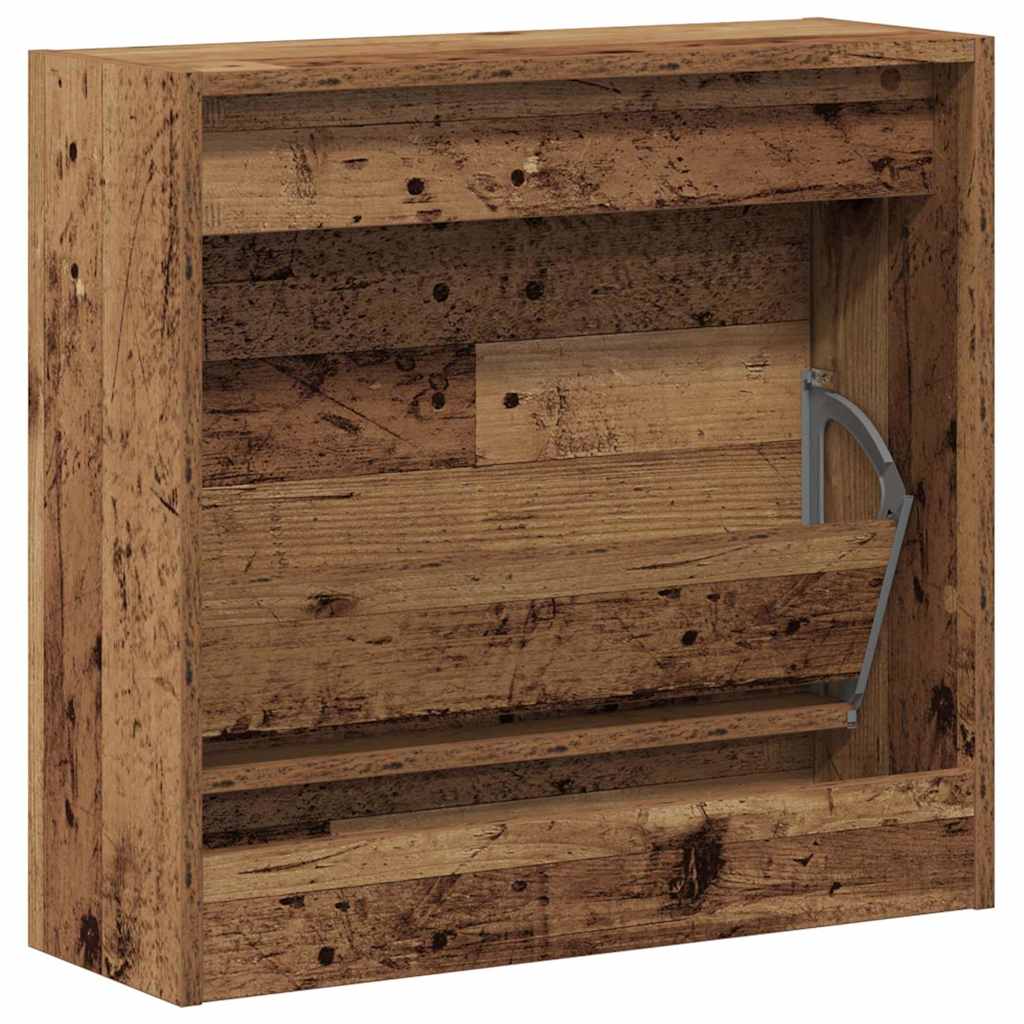 Sko skab med hylde Gammelt træ 60 x 21 x 57 cm Konstrueret træ