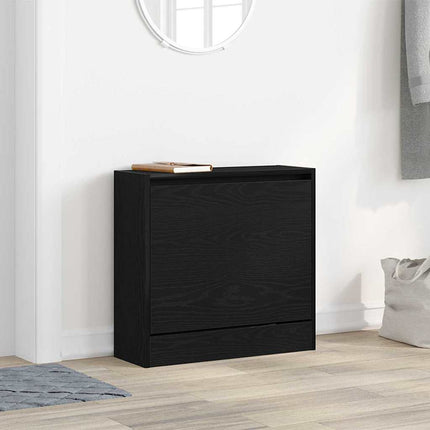 Sko skab 60 x 21 x 57 cm Konstrueret træ Sort eg