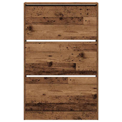 Sko skab 80 x 21 x 125,5 cm Konstrueret træ Gammelt træ