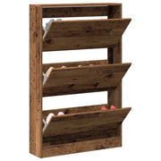 Sko skab med dør Gammelt træ 80 x 21 x 125,5 cm Konstrueret træ