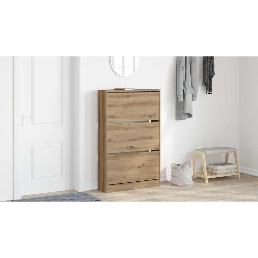 Sko skab Artisan Egetræ 80 x 21 x 125,5 cm Konstrueret træ