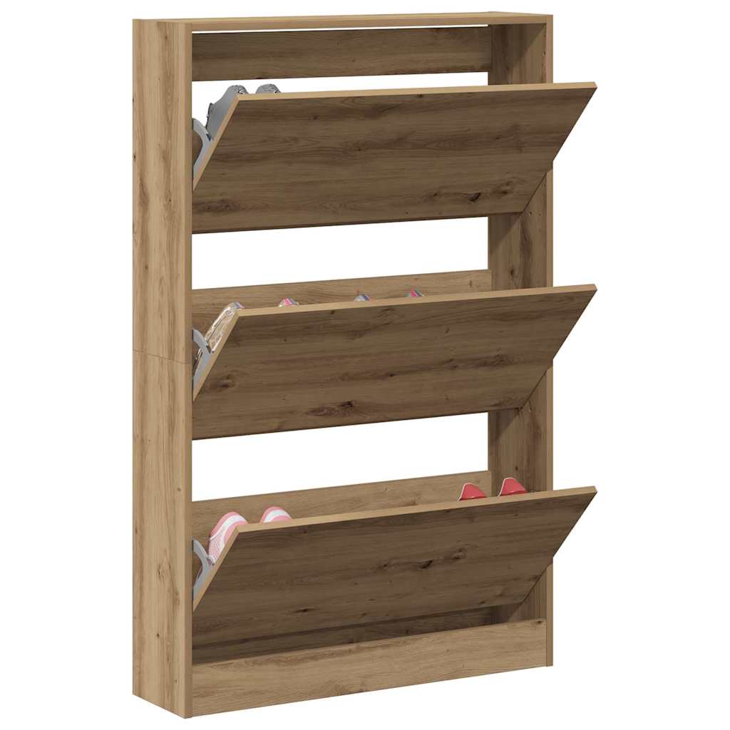 Sko skab Artisan Egetræ 80 x 21 x 125,5 cm Konstrueret træ