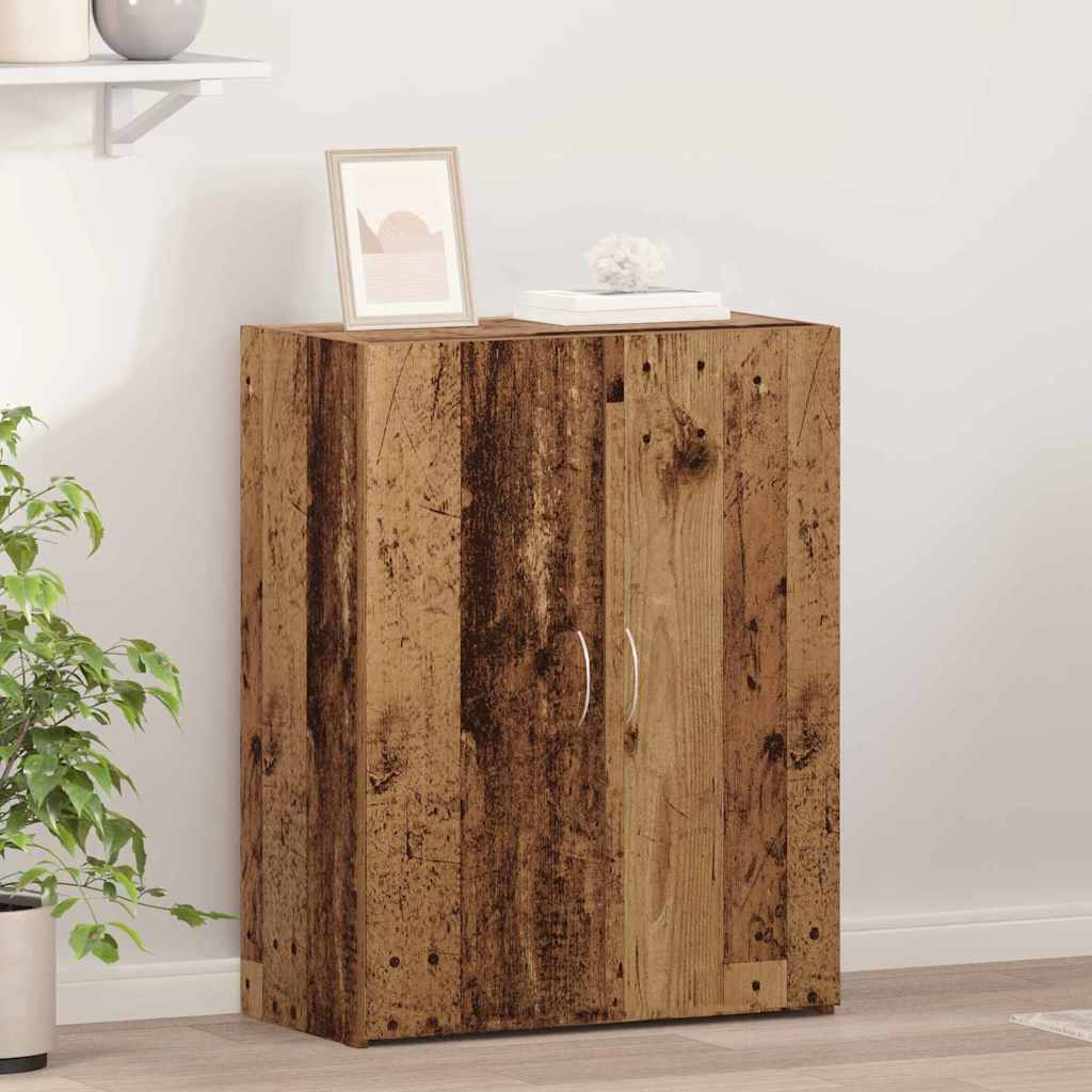 Kontorskab med hylde Sort eg 70 x 32 x 77.5 cm Konstrueret træ