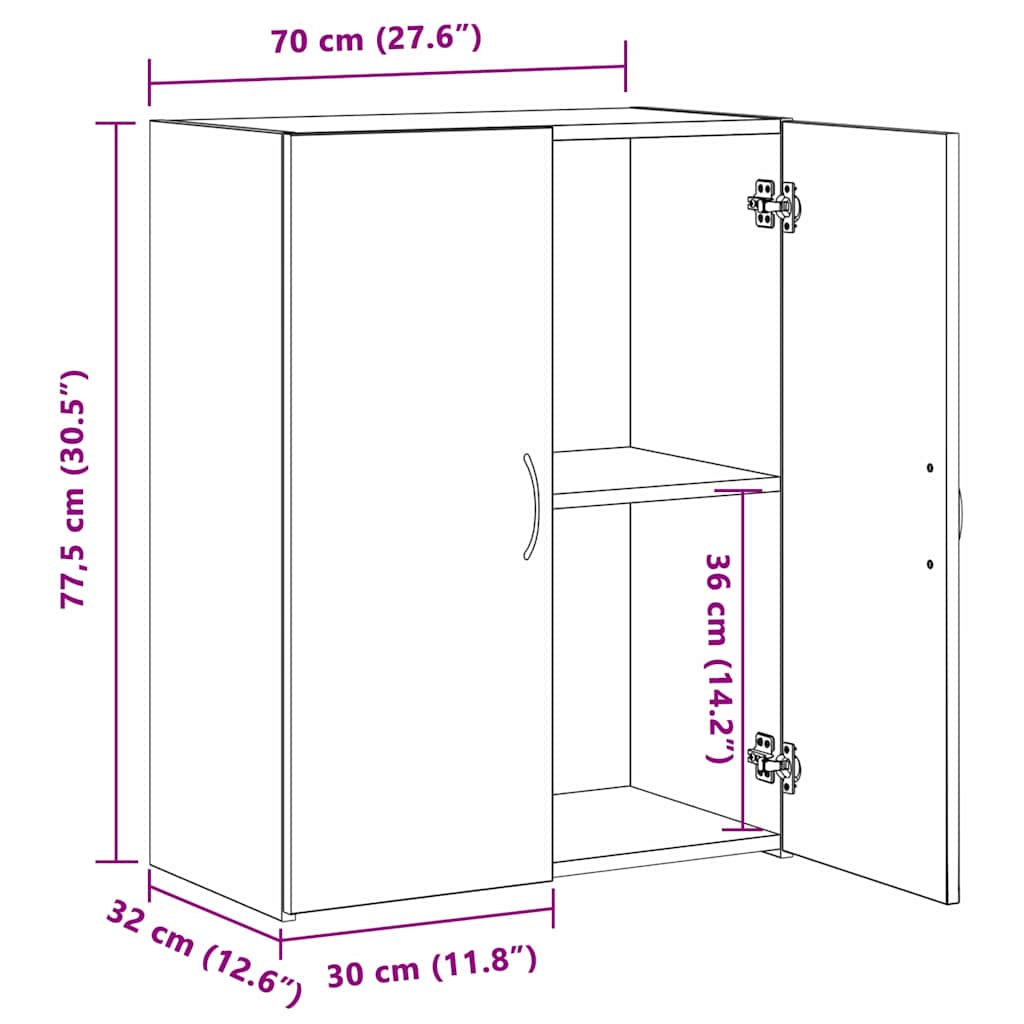 Kontorskab Gammelt træ 70 x 32 x 77.5 cm Konstrueret træ