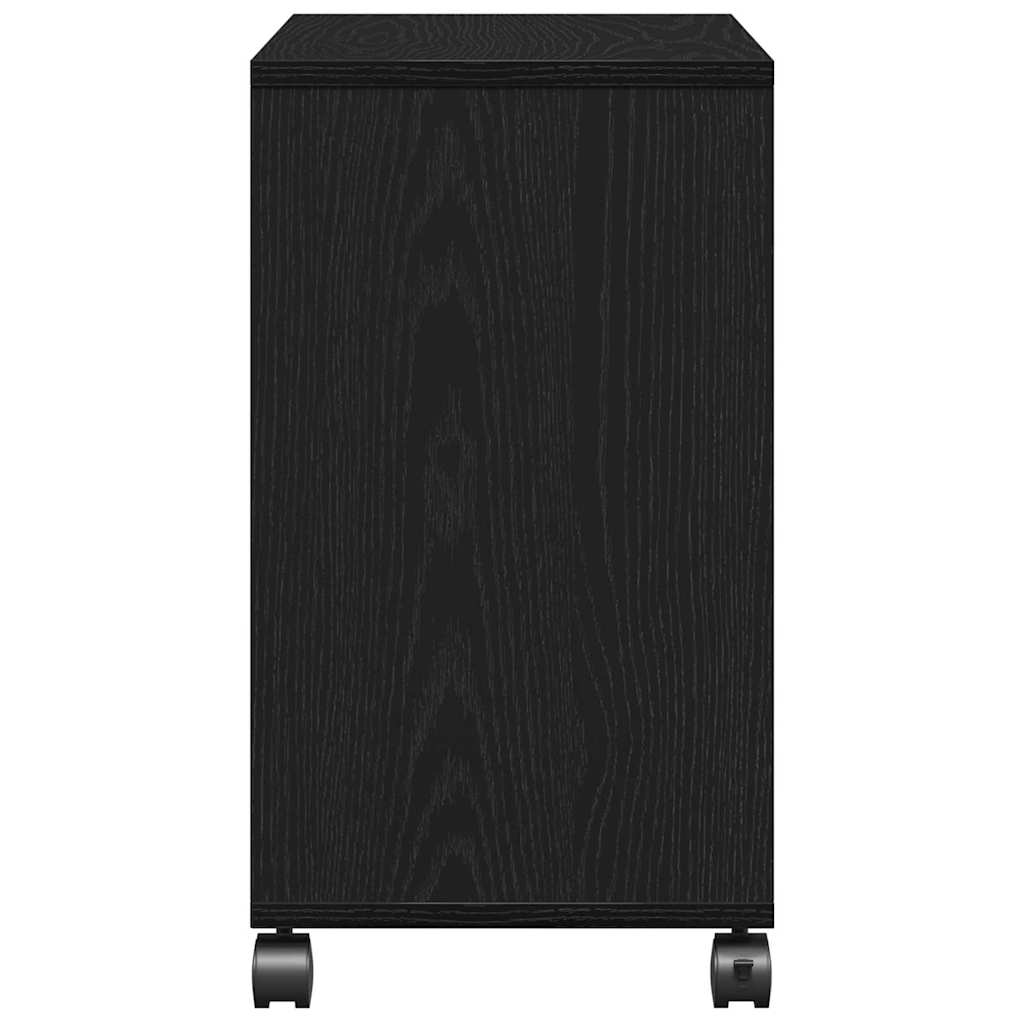 Sidebord med hylde Sort eg 50 x 30 x 55 cm Konstrueret træ