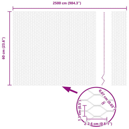 Hexagon Hegn Grøn 0,6 x 25 m PVC