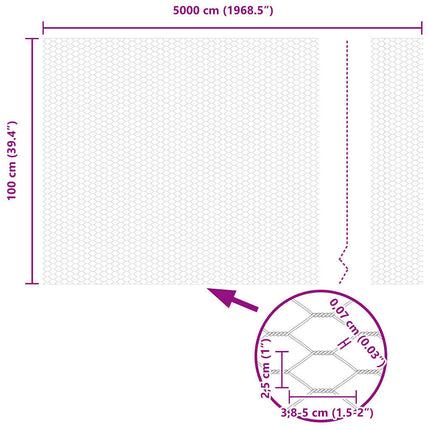 Hexagon Hegn Grøn 1 x 50 m PVC