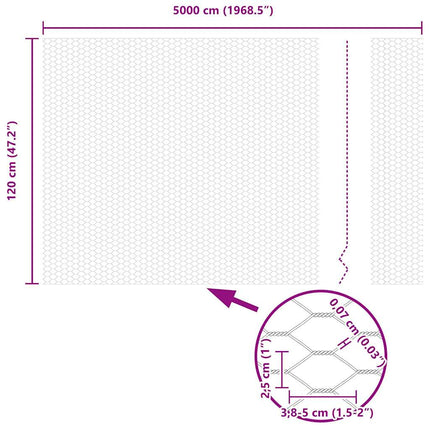 Hexagon Hegn Grøn 1,2 x 50 m PVC