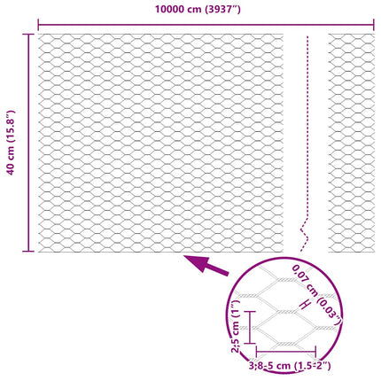 Hexagon Hegn Grøn 0,4 x 100 m PVC