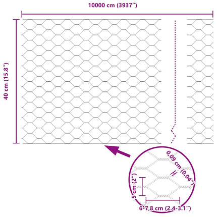 Hexagon Hegn Grøn 0,4 x 100 m PVC