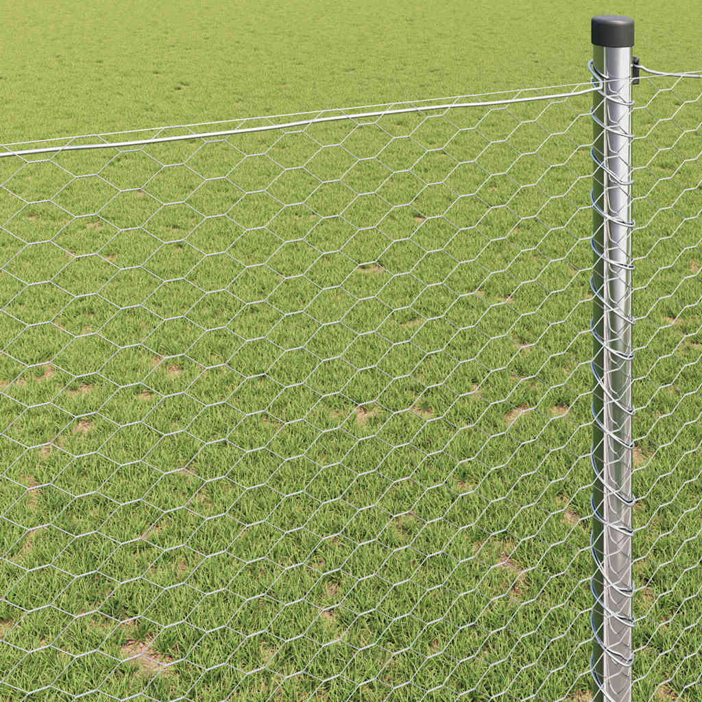 Hexagon Hegn Sølv 1 x 50 m Galvaniseret stål