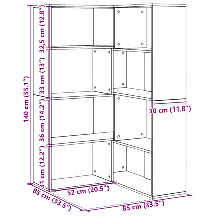 Garderobeskab 6 niveauer 85 x 85 x 140 cm Konstrueret træ
