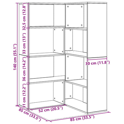 Garderobeskab 6 niveauer 85 x 85 x 140 cm Konstrueret træ