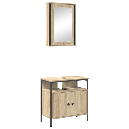 Badeværelsesmøbel sæt 2 stk. Brun 60 x 30 x 60 cm