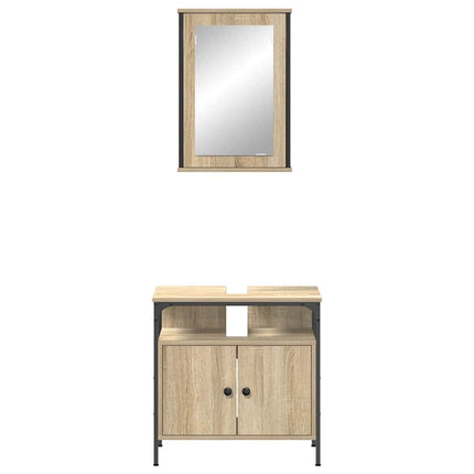 Badeværelsesmøbel sæt 2 stk. Brun 60 x 30 x 60 cm