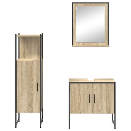 Badeværelsesmøbel sæt 3 stk. Brun 60 x 33 x 60 cm