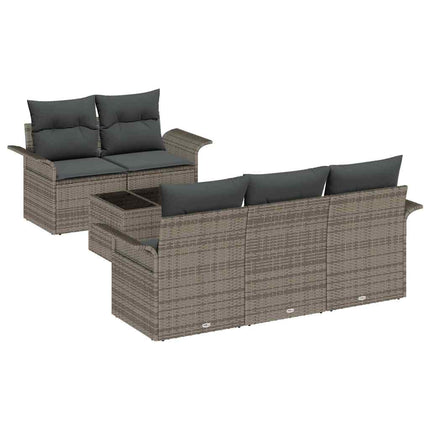 Sofa Sæt 6 stk. Grå polyrattan