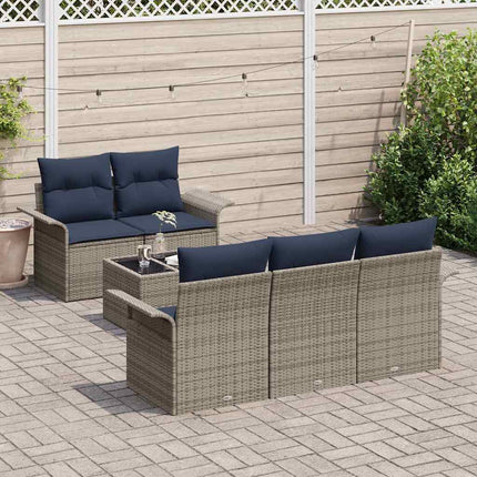 Havesofa Sæt 6 stk. Grå polyrattan