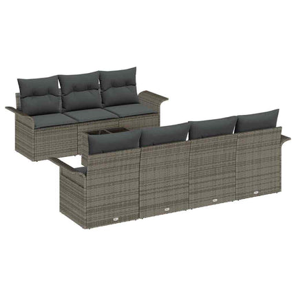 Havesofa Sæt 8 stk. Grå polyrattan